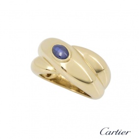 Cartier 18 Yellow Gold Sapphire Dress Ring